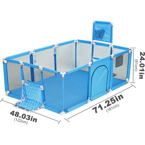 Faltbarer Laufstall Mit Lernmatte - 127x127 Cm Sicherheitsplaypen Für Babys