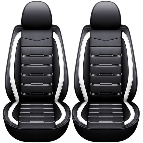 Universal-Autositzbezug 5-Sitzer PU-Leder-Sitzkissen Schwarz + Weiß
