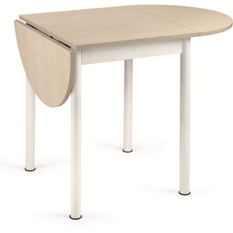 Petite table de salle à manger extensible pour maisons, appartements et cuisines avec peu d'espace pieds en métal - Plateau 61 cm 54-115 cm  decor bois