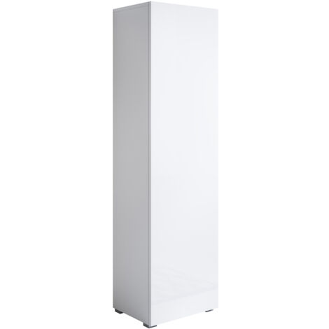 Stehende Schrank mit 2cm Füsse  Hängeschrank  Vitrinenschrank  Vitrine  Wohnzimmer  1 Tür 4 Fächer  40x167x29cm  Modell Luke V4  Weiss Glanz