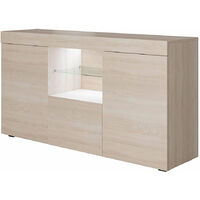 Sideboard mit LED Küchenschrank Kommode Wohnzimmerschrank Aufbewarungsschrank Buffet Esszimmer 135x73x34cm Modell Sefora Sonoma Matt