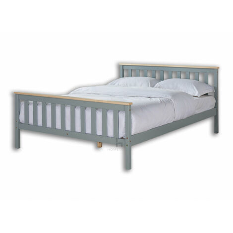 Woodford Wooden Bed Frame Grey & Pine, King