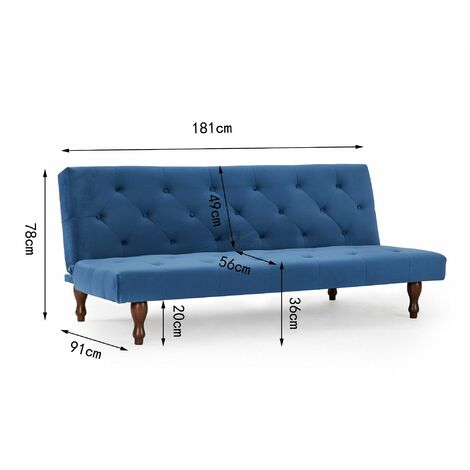 Newell Blue Vevlet Sofa Bed