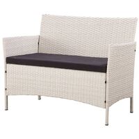 Rattan Garden Furniture Set Conservatory Patio Outdoor Table Chairs Sofa Cover, Light Grey Plus Cover