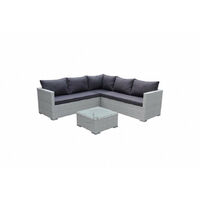 Corner Rattan Sofa Set Outdoor Garden Furniture - Light Grey