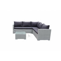 Corner Rattan Sofa Set Outdoor Garden Furniture - Light Grey