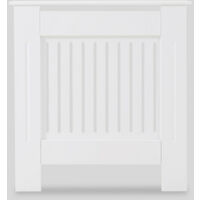 Radiator Cover Wall Cabinet MDF Wood Furniture Vertical Grill White, Small