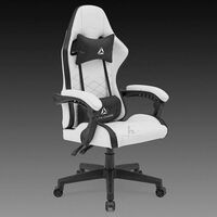 Racing Gaming Chair Ergonomic Recliner Armrest Swivel Computer Office Chair, White with Black Sides