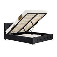 Derby Chenille Charcoal Ottoman Double Bed