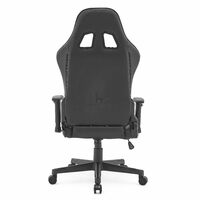 Racing Gaming Chair Ergonomic Recliner Armrest Swivel Computer Office Desk Chair, Black with White Stitching