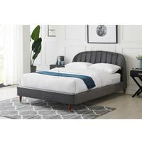 Hera Velvet Grey Double Bed