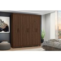 Amarok 6 Door Wardrobe Storage Unit with Built-in Shelving, Cedar