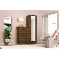 Belize 1 Door Wardrobe and Chest of Drawers Storage Unit with Built-in Shelving, Cedar