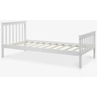 White Wooden Single Bed Frame
