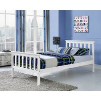 White Wooden King Size Bed Frame