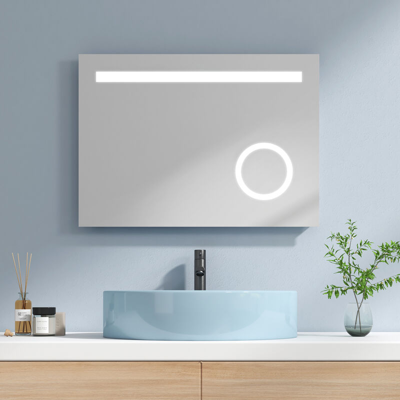 EMKE LED Badspiegel 50x70cm Badezimmerspiegel (Warmweißes