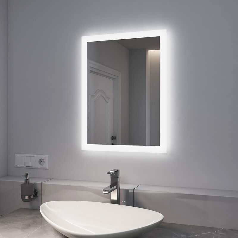 EMKE Badspiegel mit Beleuchtung LED Badezimmerspiegel mit