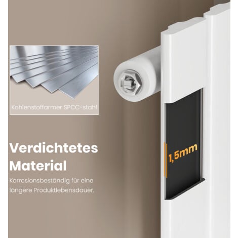 EMKE Heizkörper 900x 300 mm Badheizkörper Paneelheizkörper Kompaktheizkörper , Einlagig Heizkörper Bad Design Heizkörper Mittelanschluss 403W Weiß