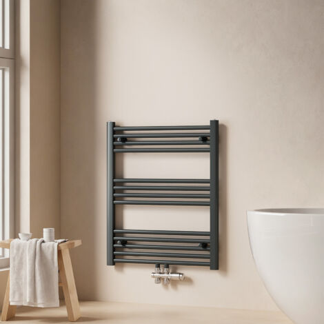 EMKE Badheizkörper 75x60cm Handtuchheizkörper Horizontal Heizkörper Röhrenheizkörper  Anthrazit 337W