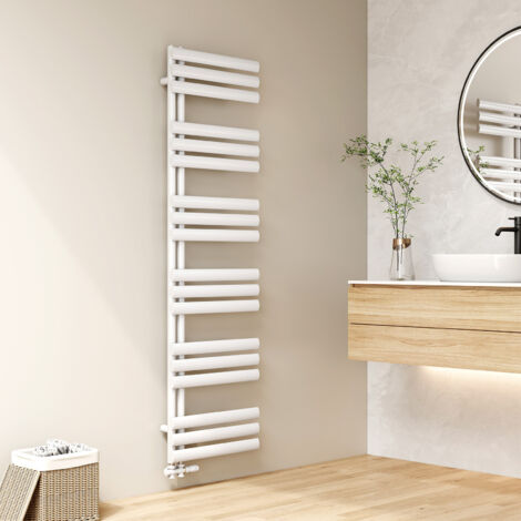 EMKE Badheizkörper Rohrheizkörper Oval Röhren Handtuchtrockner Badheizkörper 1740x500 mm Heizkörper Bad Weiß 678 Watt
