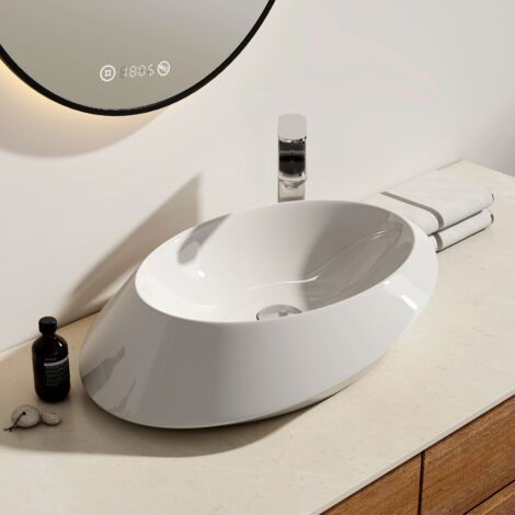 Aufsatzwaschbecken Moduo 50 Cm Waschschale Weiß Oval Keramik