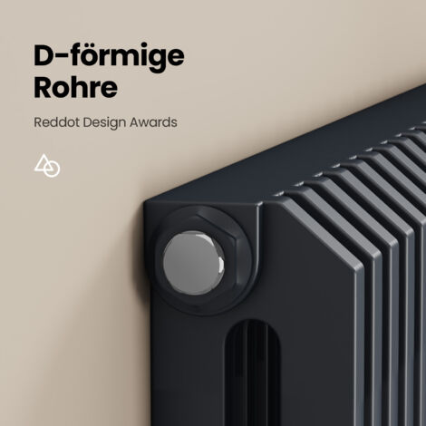 EMKE Heizkörper 1800x348 mm D Geformt Design Heizkörper Flach Doppellagig Paneelheizkörper Flachheizkörper Seitenanschluss Anthrazit 1611W