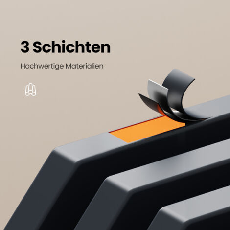 EMKE Heizkörper 1800x348 mm D Geformt Design Heizkörper Flach Doppellagig Paneelheizkörper Flachheizkörper Seitenanschluss Anthrazit 1611W