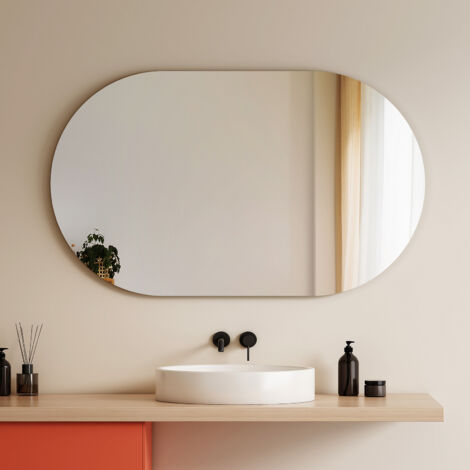 EMKE Wandspiegel 60x100cm Abgerundet rechteckig Design Badspiegel Rahmenlos Flurspiegel für Bad Flur Wohnzimmer Galerie