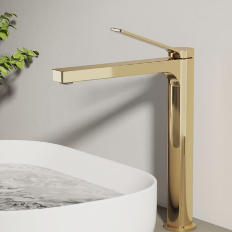 EMKE Wasserhahn Waschbeckenarmaturen 335 x 233 x 46 mm Champagnergold Mischbatterie Küchenarmatur mit Luftsprudler Waschtischarmatur
