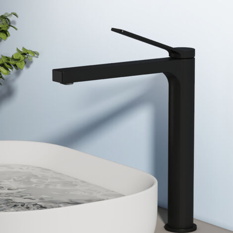 EMKE Wasserhahn Waschbeckenarmaturen 335 x 233 x 46 mm Schwarz Mischbatterie Küchenarmatur mit Luftsprudler Waschtischarmatur