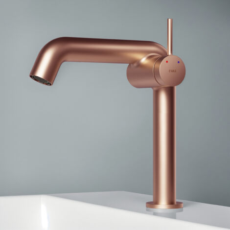 EMKE Wasserhahn Bad 222 x 200 x 76 mm Rosengold Badarmatur mit Luftsprudler Waschtischarmatur Mischbatterie Waschbecken-Armatur