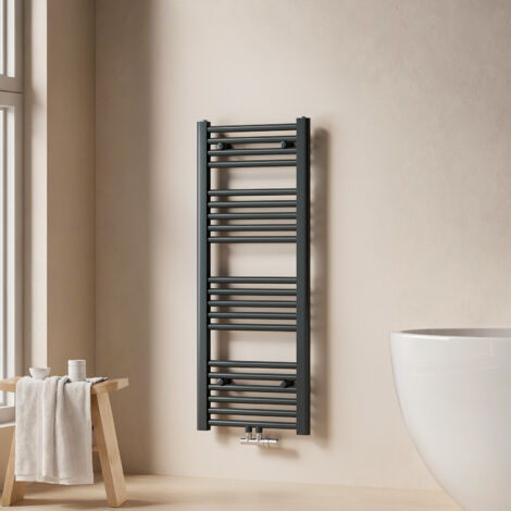 EMKE Badheizkörper Handtuchtrockner Handtuchwärmer 40x100cm 382 Watt Anthrazit Bad-Heizkörper Mittelanschluss