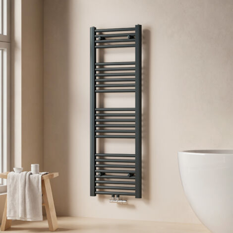 EMKE Badheizkörper Handtuchtrockner Handtuchwärmer 40x120cm 458 Watt Anthrazit Bad-Heizkörper Mittelanschluss