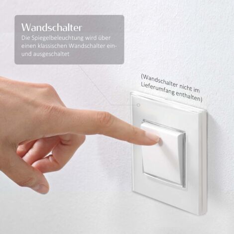 EMKE LED Badspiegel 50x70cm Badezimmerspiegel mit Kaltweißer Beleuchtung