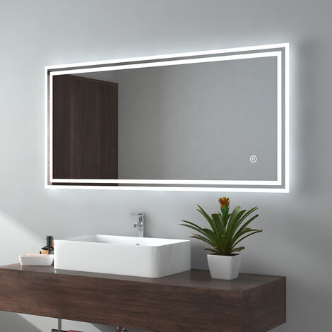 Design LED Badezimmerspiegel Badspiegel Wandspiegel Lichtspiegel 140x70cm M15714 