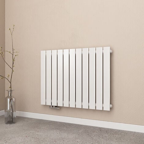 EMKE Heizkörper Flach Heizkörper Design Paneelheizkörper Horizontal, Einlagig, Seitenanschluss, 63x85cm, 618W, Weiß