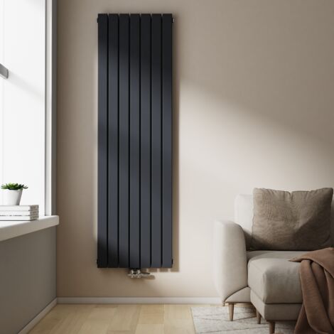 EMKE Heizkörper Flach Heizkörper Design Paneelheizkörper Vertikal, Doppellagig, Mittelanschluss, 180x54cm, 1949W, Anthrazit
