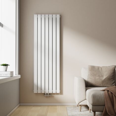 EMKE Heizkörper Flach Heizkörper Design Paneelheizkörper Vertikal, Doppellagig, Mittelanschluss, 160x54cm, 1739W, Weiß