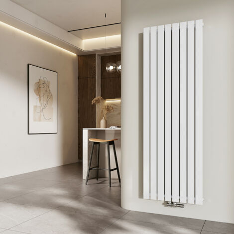 EMKE Heizkörper Flach Heizkörper Design Paneelheizkörper Vertikal, Einlagig, Mittelanschluss, 180x62cm, 1265W, Weiß