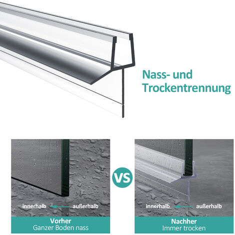 EMKE Ersatzdichtung Dichtkeder Für 4-6mm Glasdicke Wasserabweiser 600mm Duschdichtung Duschkabine Mit Abreißbare Dichtungslippe