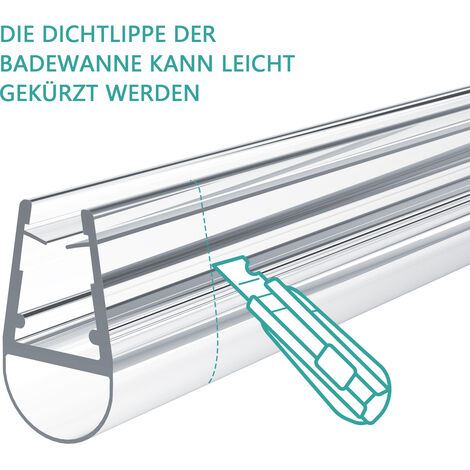 EMKE Ersatzdichtung Wasserabweiser Duschdichtung Schwallschutz Duschkabine Bad 4-6mm Glas 800mm, 1 Stück