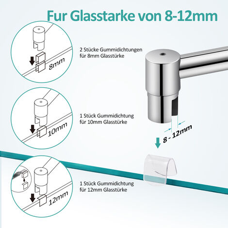 EMKE Wandhalterung Duschwand Stabilisator Dusche Duschwand Stabilisierungsstange Edelstahl 700-1200mm Eckig