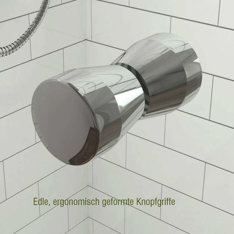 EMKE Eckeinstieg Duschkabine 90x90cm Duschabtrennung Pendeltür Duschwand Schwingtür Duschtür Mit Seitenwand Höhe 185cm