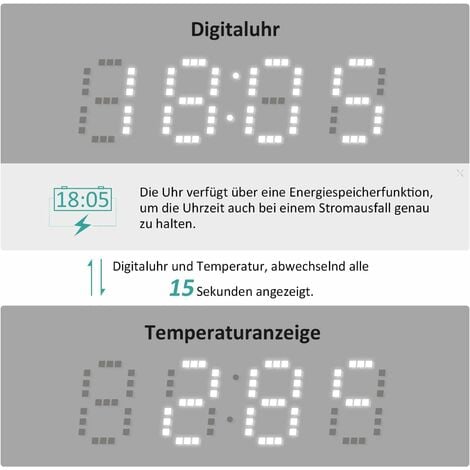EMKE Badspiegel mit Beleuchtung 100x70cm Badspiegel Schwarzer Rand LED Badezimmerspiegel mit Touch, Antibeschlage, Uhr, Temperatur, Dimmbar, Memory-Funktion, Neutrale Beleuchtung Wandspiegel IP44