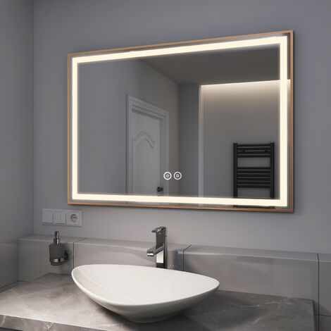 LED Badezimmerspiegel Beleuchtet Badspiegel Wandspiegel 50*70cm 22W Qualität DE 