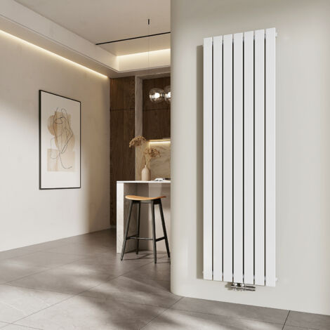 EMKE Heizkörper Flach Design Paneelheizkörper Mittelanschluss Vertikal, Einlagig, Weiß, 180x54cm, 1107W (1/5)