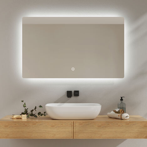 SONNI Badspiegel 100 x 60cm Badspiegel mit LED-Beleuchtung