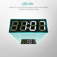 EMKE Badspiegel mit Beleuchtung, Wandspiegel 80x60 cm mit Touch, Uhr, 3-fach Lupe, 3 Lichtfarbe (Modell M) - 80x60cm | Touch+Uhr+Lupe+Dimmbar