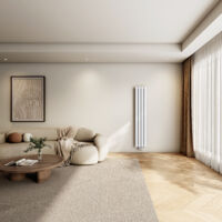 EMKE Heizkörper Flach Heizkörper Design Paneelheizkörper Vertikal, Mittelanschluss, Doppellagig, 160x30cm, Weiß
