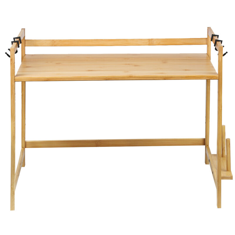 Estante para Horno de Microondas, Soporte Microondas de Madera, Encimera de  Cocina de 2 Niveles con